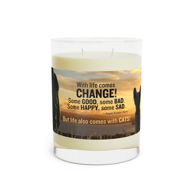 Bougie parfumée Life Comes with Cats - Pot en verre de 11 oz