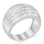 Anillo de cóctel de diamantes en corte baguette de plata esterlina .925 - Talla 6-1/2
