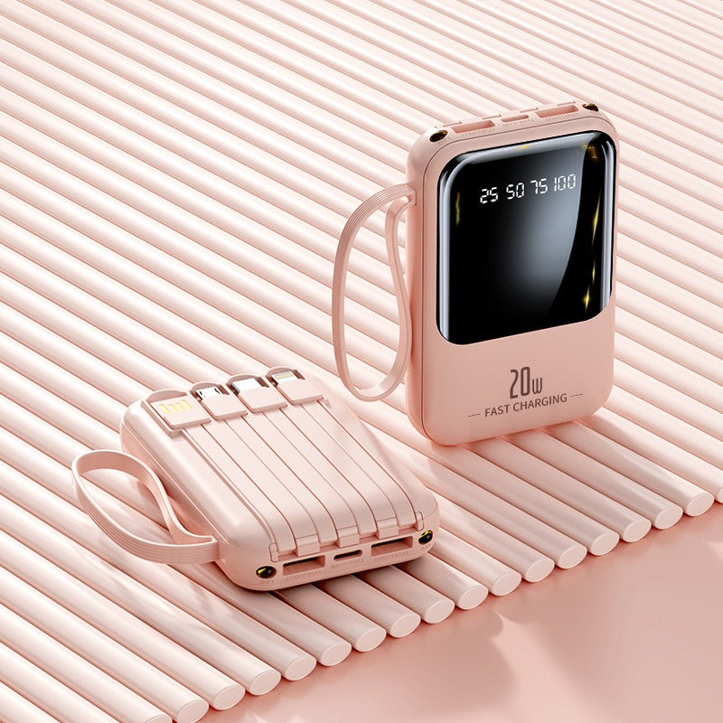 Mini self-contained line 20000 mAh large capacity fast charging power bank portable power bank - Korvel