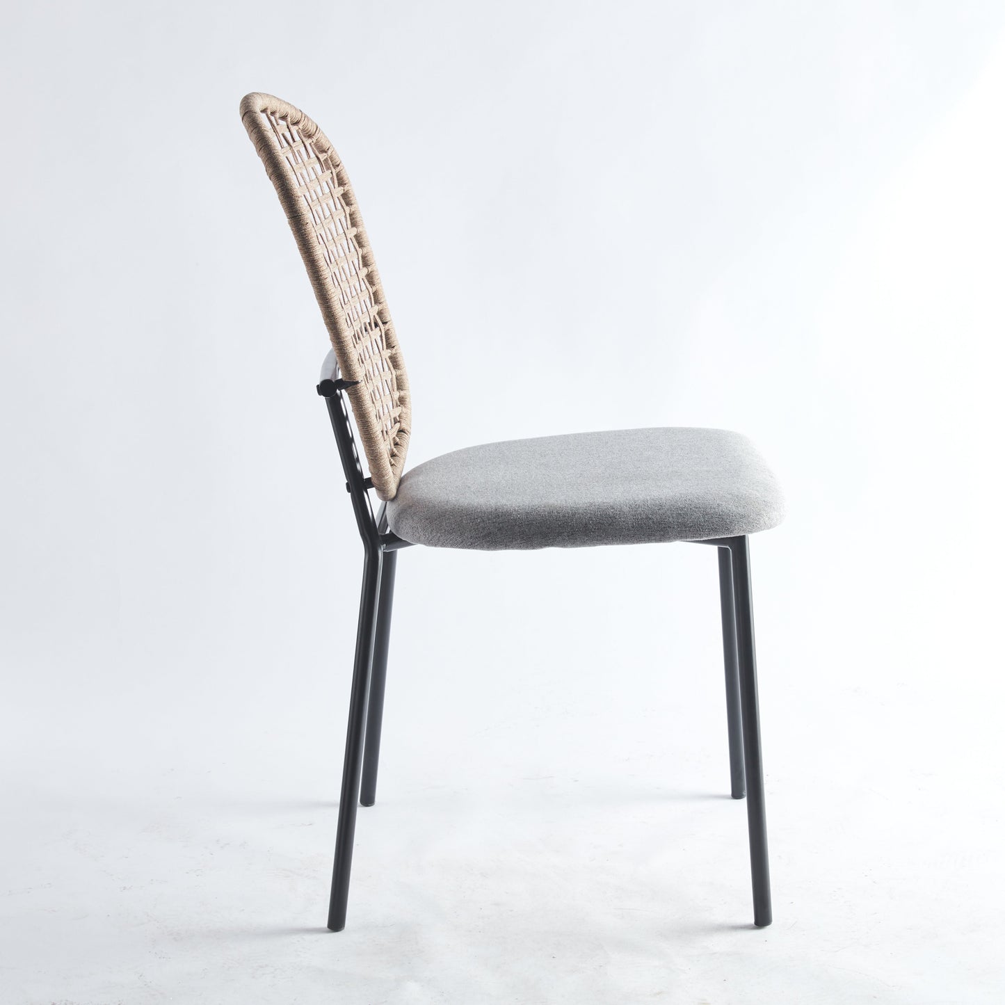 Elegant Black and Gray Sennit Chair Set of 4