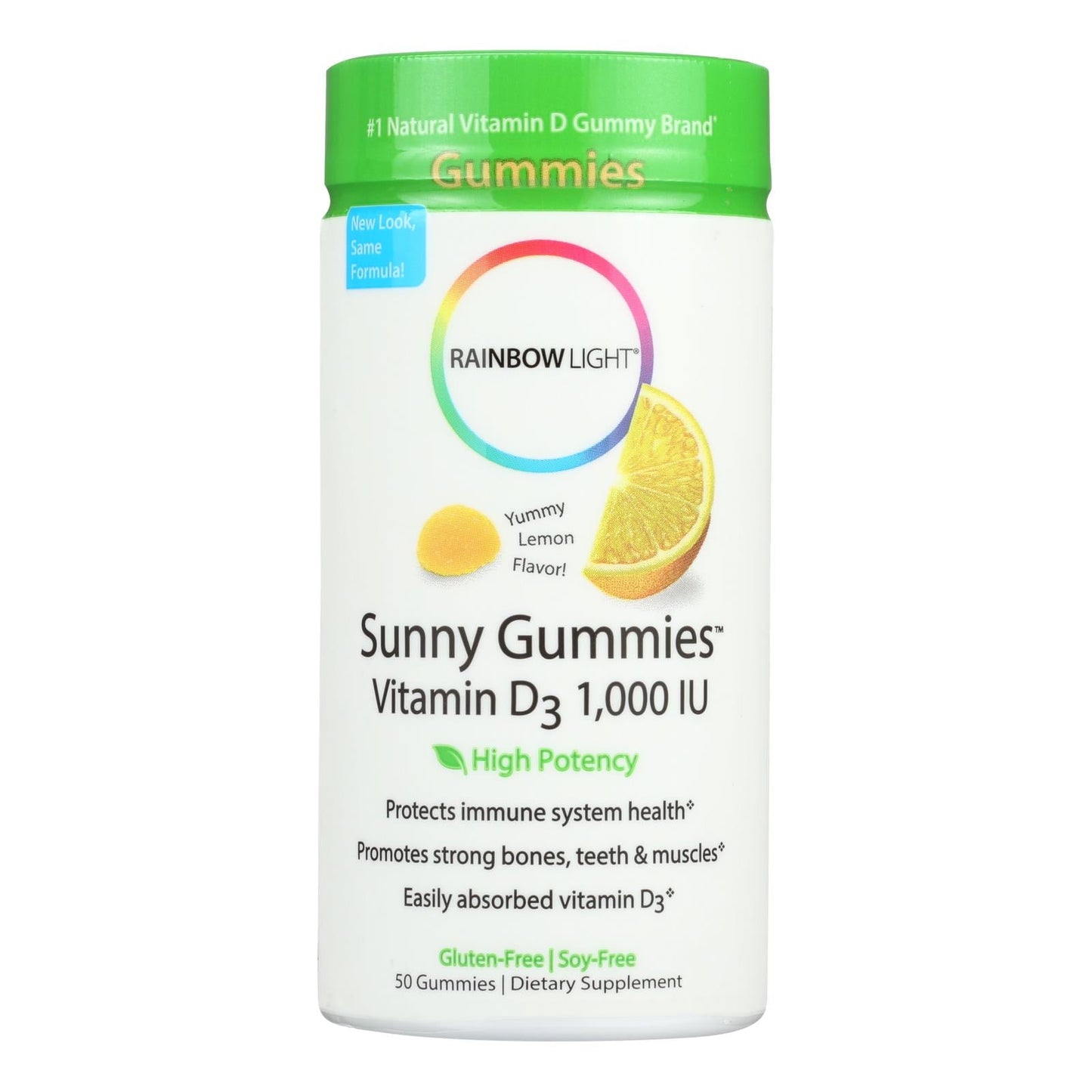 Rainbow Light Sunny Gummies Vitamina D3 - Sabor a Limón