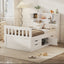 Cama plataforma tamaño twin Captain con almacenamiento en blanco