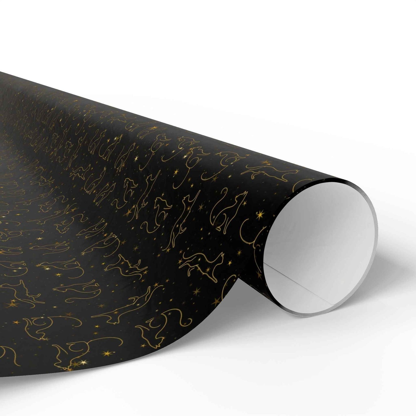 Gold Foil Line-Art Cats Gift Wrap – Elegant All-Purpose Wrapping Paper