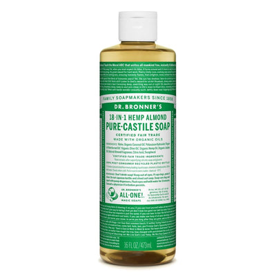 Jabón Líquido Puro Castile de Dr. Bronner - Aroma Almendra, 16 Fl Oz