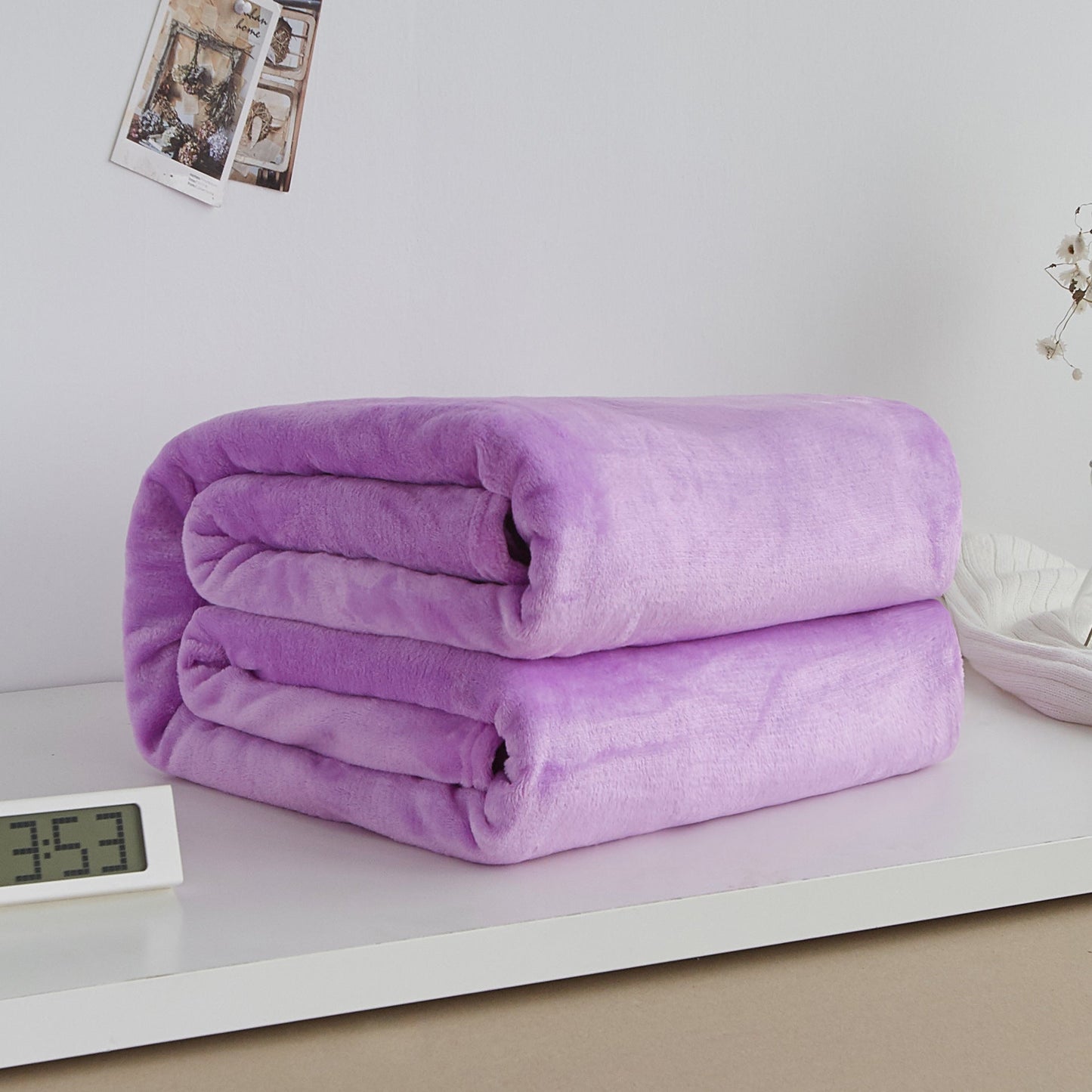 Thick blanket, solid color blanket, single-layer nap, coral fleece blanket, winter flannel blanket - Korvel