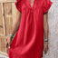 Robe Mini Élégante à Manches Courtes Volantes