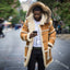 Men's Casual Slim Lapel Hooded Jacket
