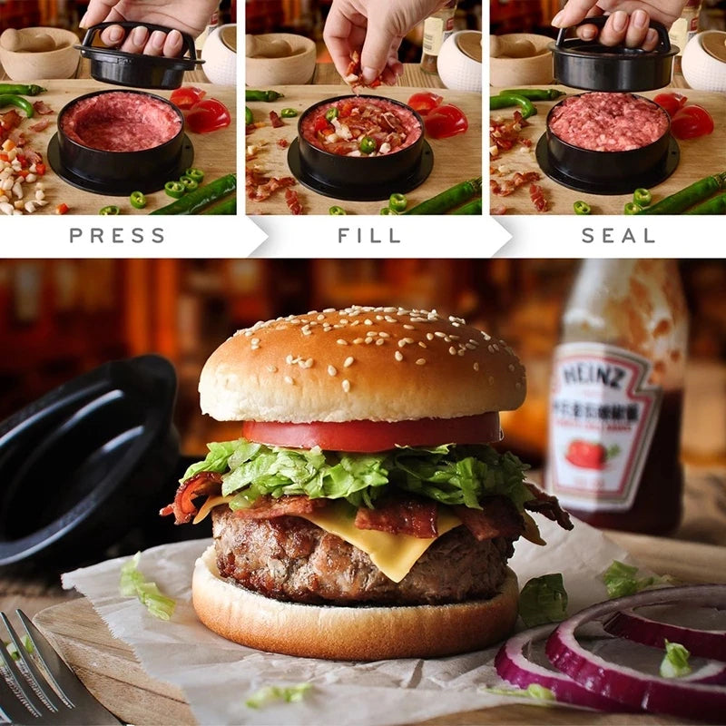 Gadget de cuisine manuel 3 en 1 : Presse à galettes, hamburgers et boulettes de viande