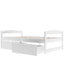 Elegant Twin Size Platform Bed with Two Drawers - White