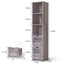 Armoire de salle de bain grise élégante avec 3 tiroirs et 2 étagères