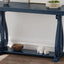 48-Inch Rustic Vintage Console Table --- Farmhouse Style Entryway Table with Open Shelf and Sturdy Construction (Navy) - Korvel