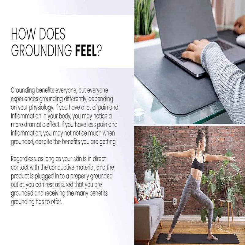 Zen Rhyme Mouse Anti-Static Grounding Wire Yoga Mat  Gym Meditation Fitness Workout Gymnastics 40x60CM  Rubber Sole - Korvel