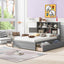 Full Size Platform Bed with Storage Headboard and Charging Station