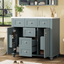 36 "bathroom makeup cabinet with resin sink combination and 2 drawers, with soft closing door, blue color - Korvel