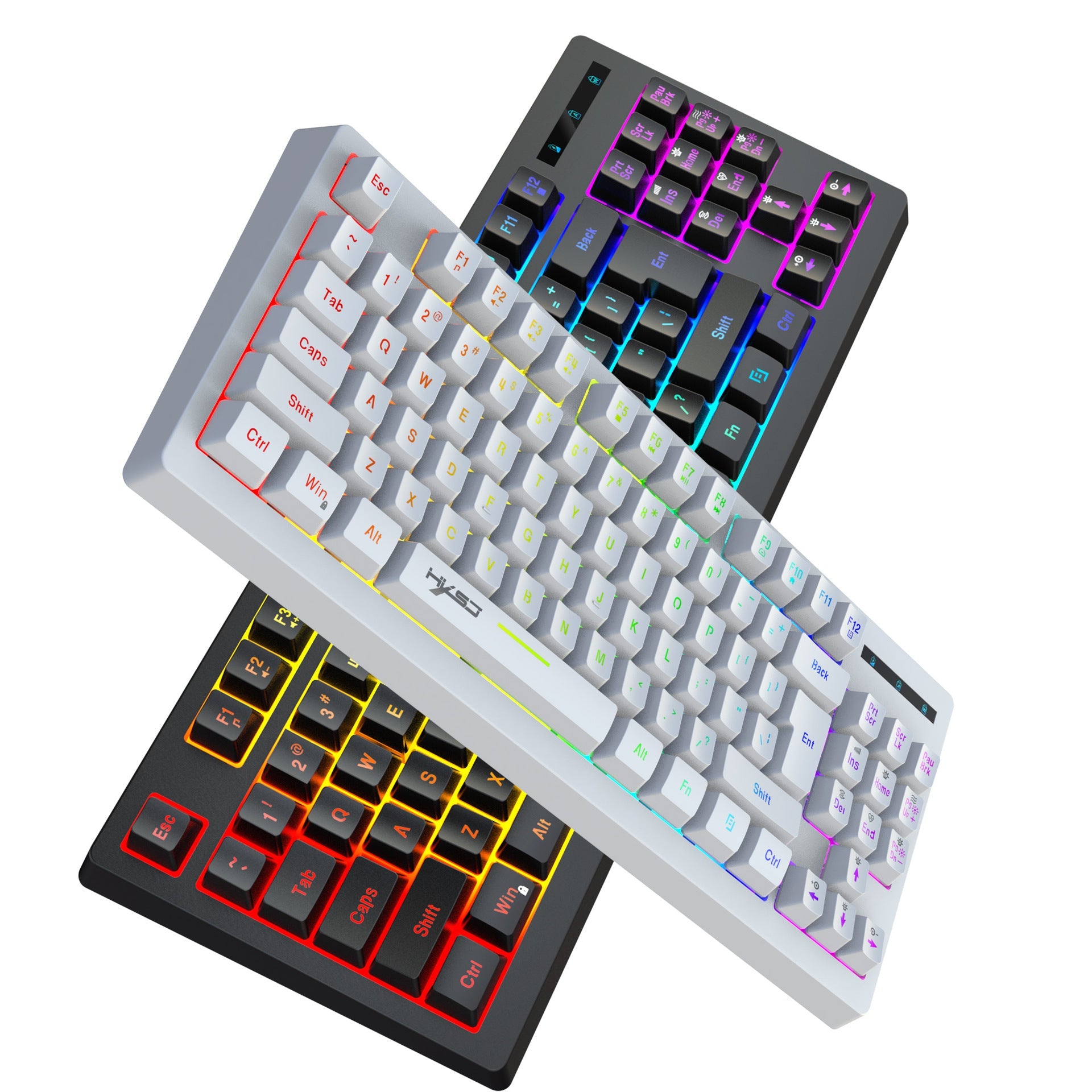 87 key wireless 2.4G film keyboard RGB backlit wireless keyboard - Korvel