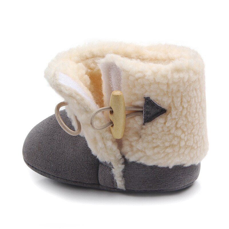Fashion Winter Baby Boots Infant Girls Boys Warm Ankle Snow Boots Toddler Fur Plush Insole Buckle Boots Shoes - Korvel