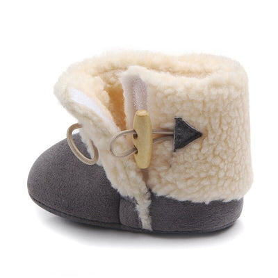 Fashion Winter Baby Boots Infant Girls Boys Warm Ankle Snow Boots Toddler Fur Plush Insole Buckle Boots Shoes - Korvel