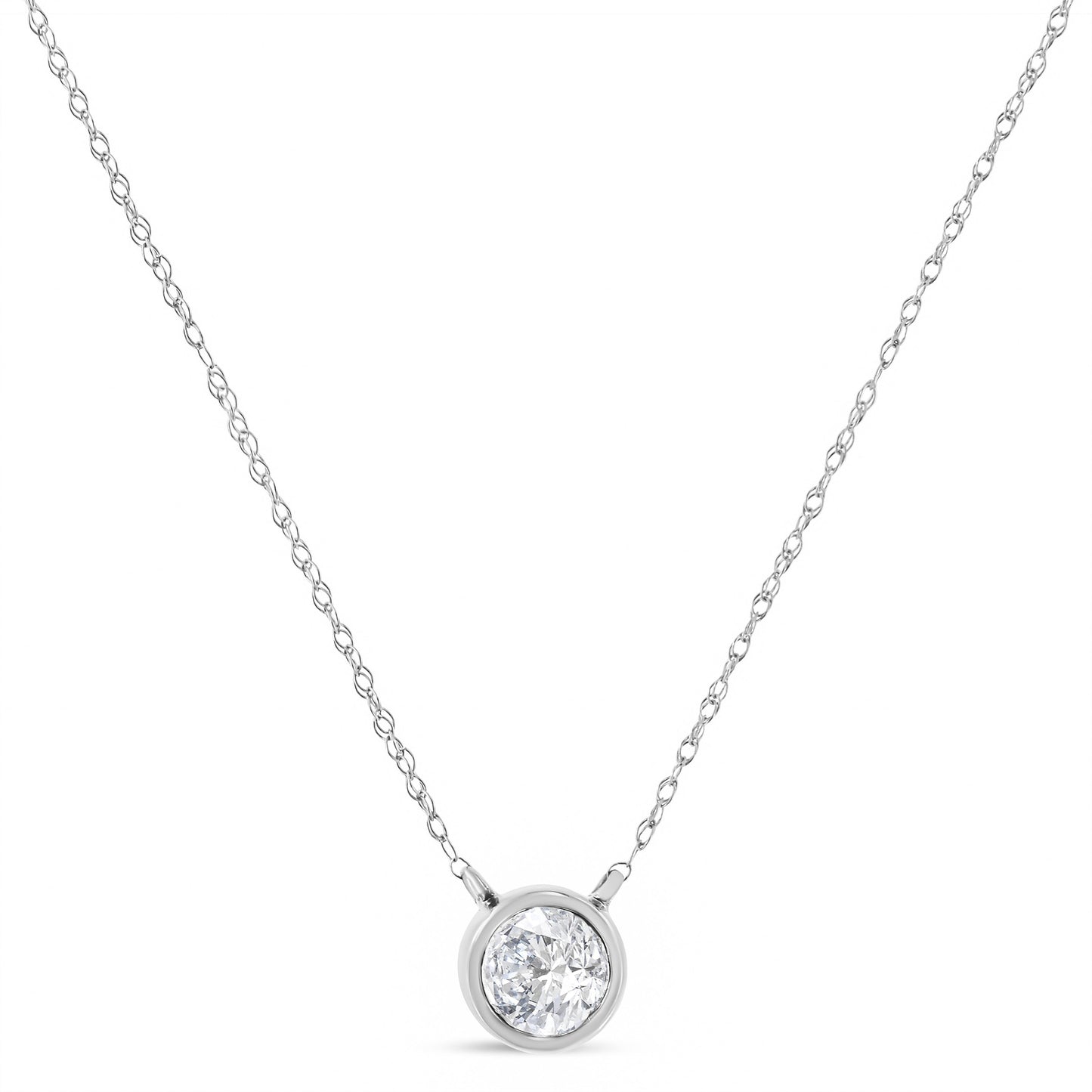 Pendentif en diamant taillé rond en or blanc 10K 1/3 cttw