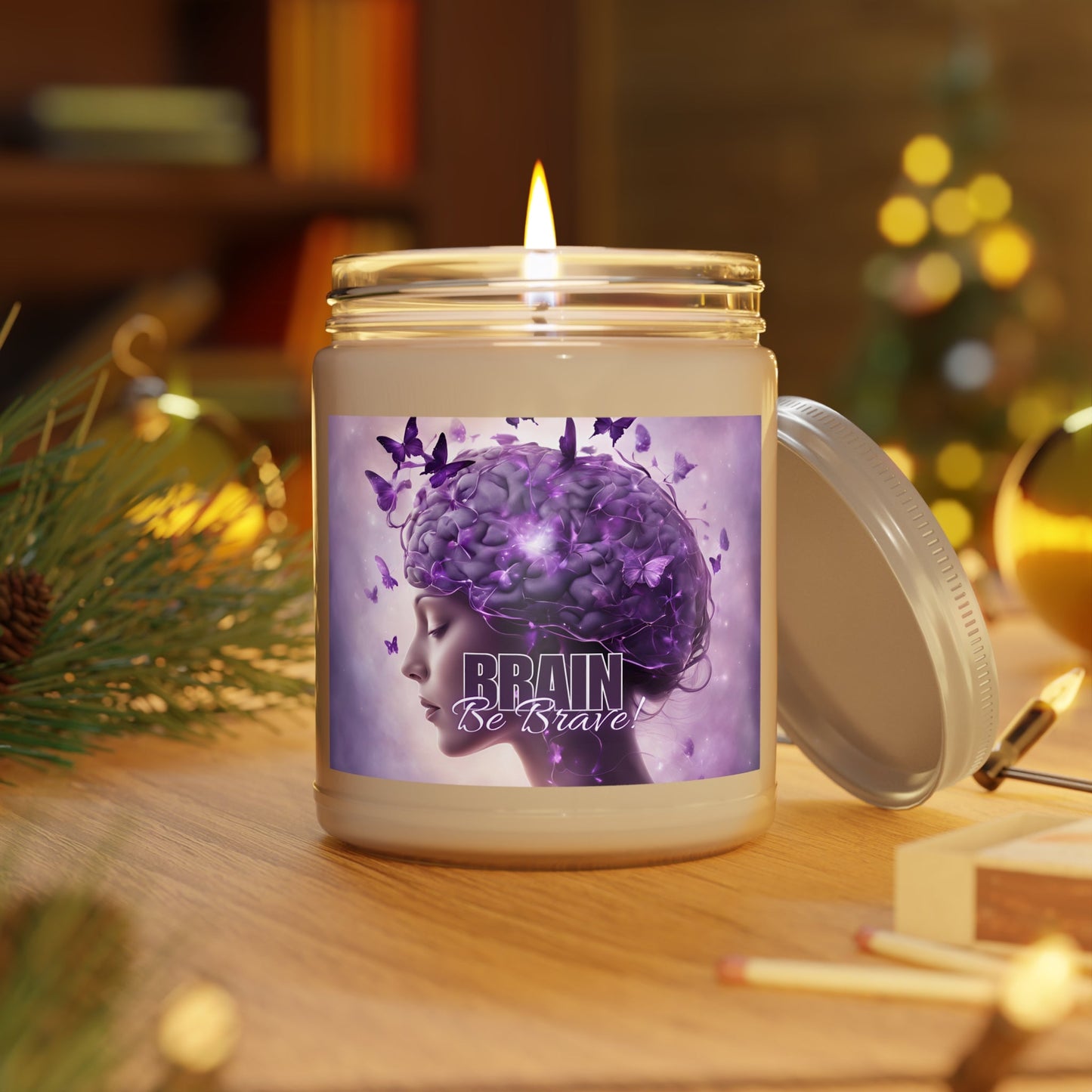 Purple Brain Be Brave Scented Candle, 9oz