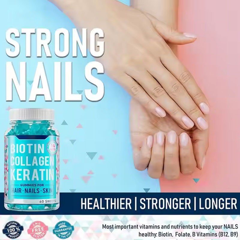 Gummy de colágeno premium con biotina para el crecimiento del cabello