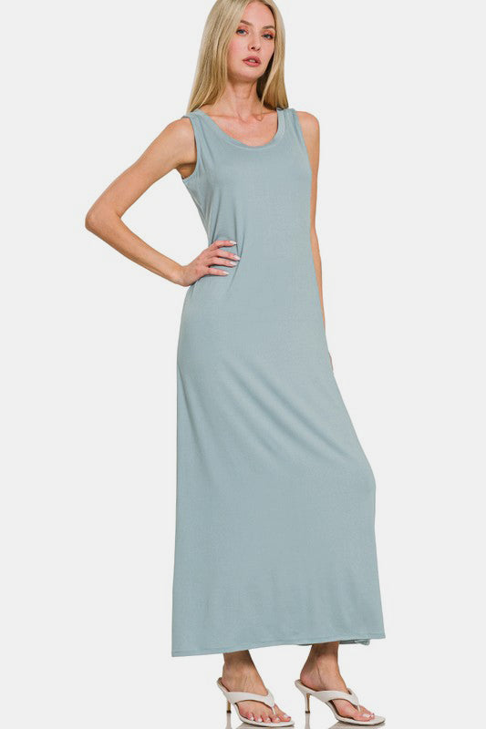 Scoop Neck Wide Strap Tank Dress for Women - Timeless & Versatile