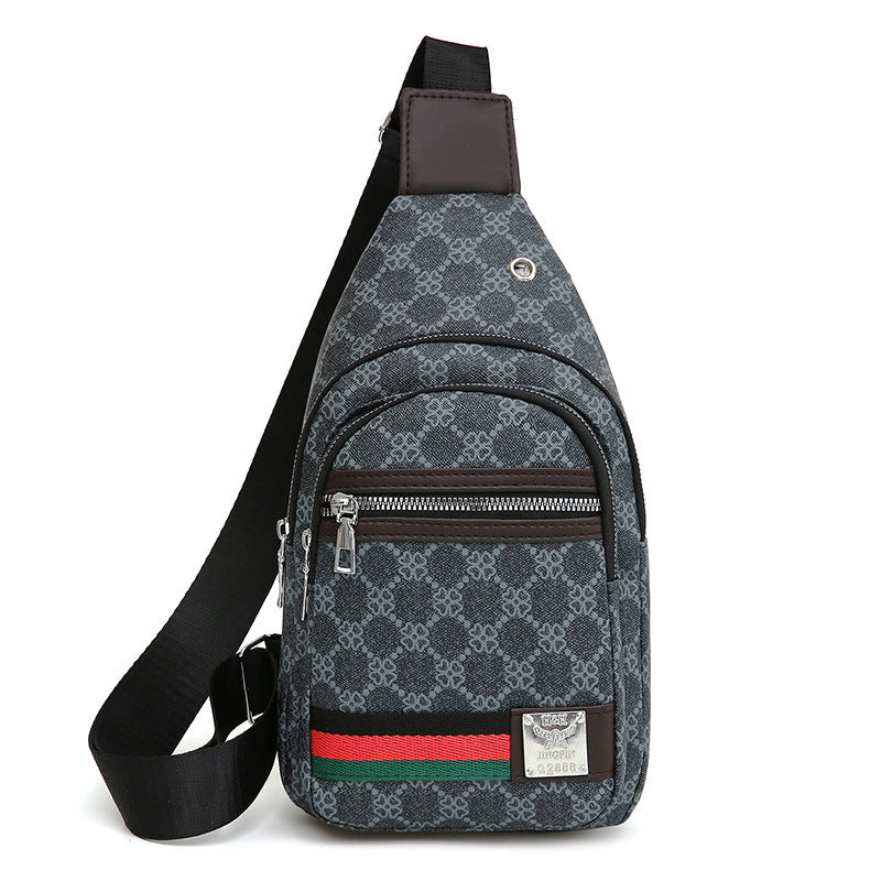 Bolso de Pecho Casual de Cuero PU de Color Contraste