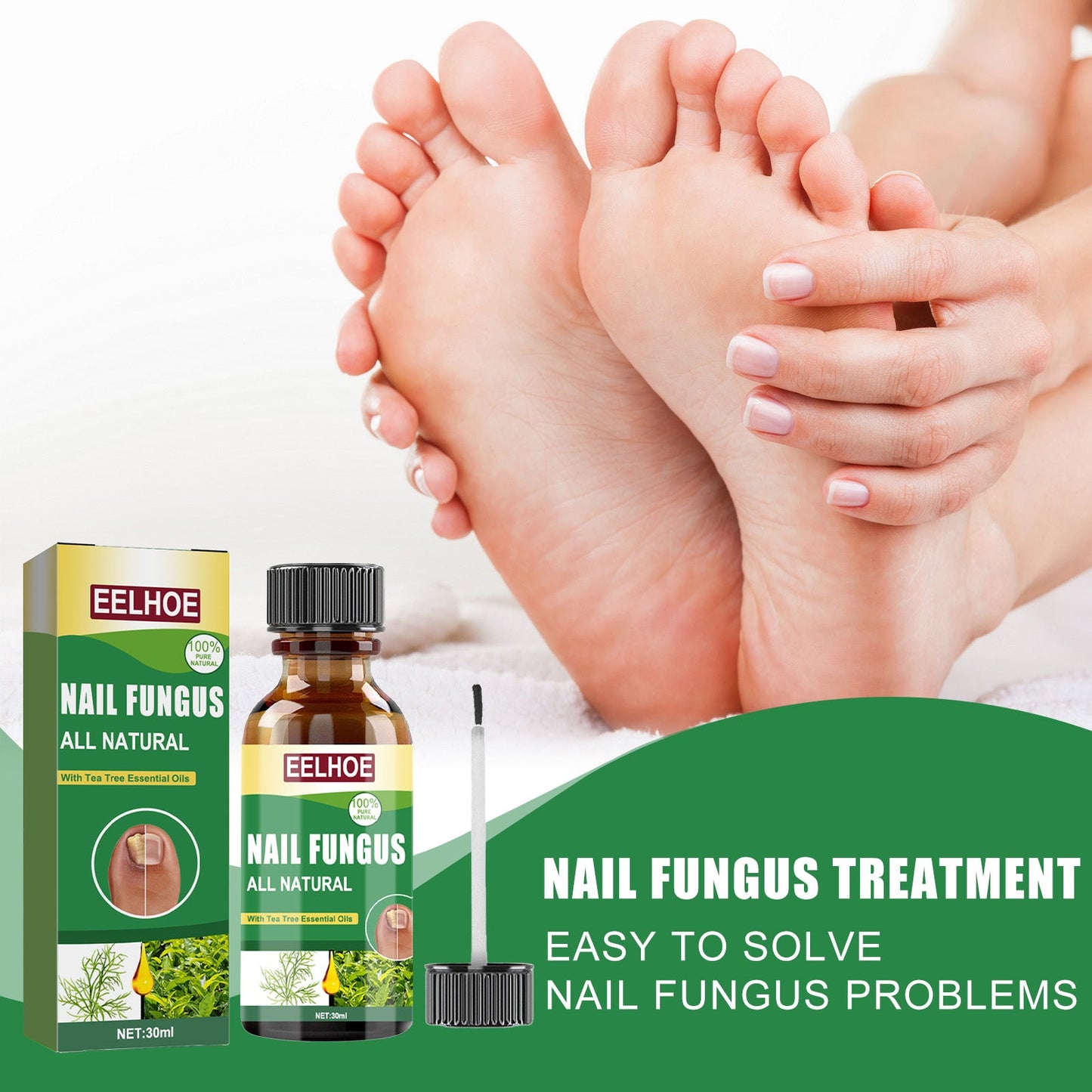 Solution de réparation des ongles avec essence d'huile d'arbre à thé
