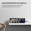 9-Inch Digital Wall Clock: Temp/Humid, Night Mode, Snooze, 12/24H, USB Plug-in LED Alarm Clock - Korvel
