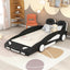 Twin Size Race Car-Shaped Platform Bed with Wheels - Black