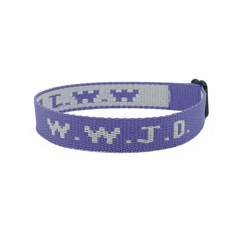Alphabet Jacquard Printed Wrist Strap Bracelet Strap Unisex WWJD Bracelet Adjustable Bracelet - Korvel