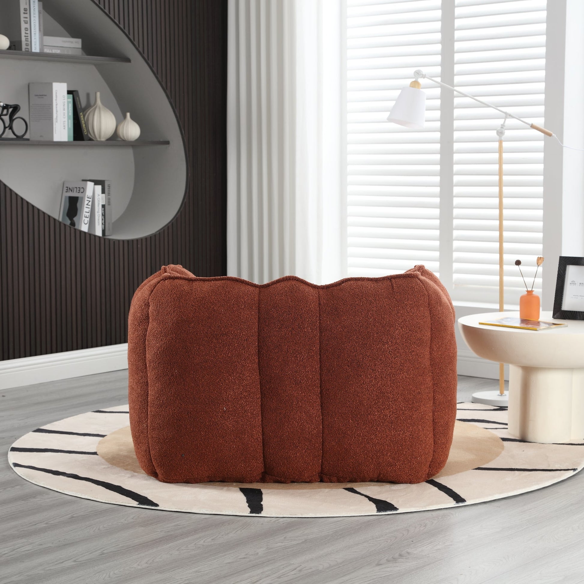 Soft Bean Bag Chair with High Resilient Foam(Chips)for living room and bedroom Comfortable Square Lazy Sofa with  Footstool - Korvel