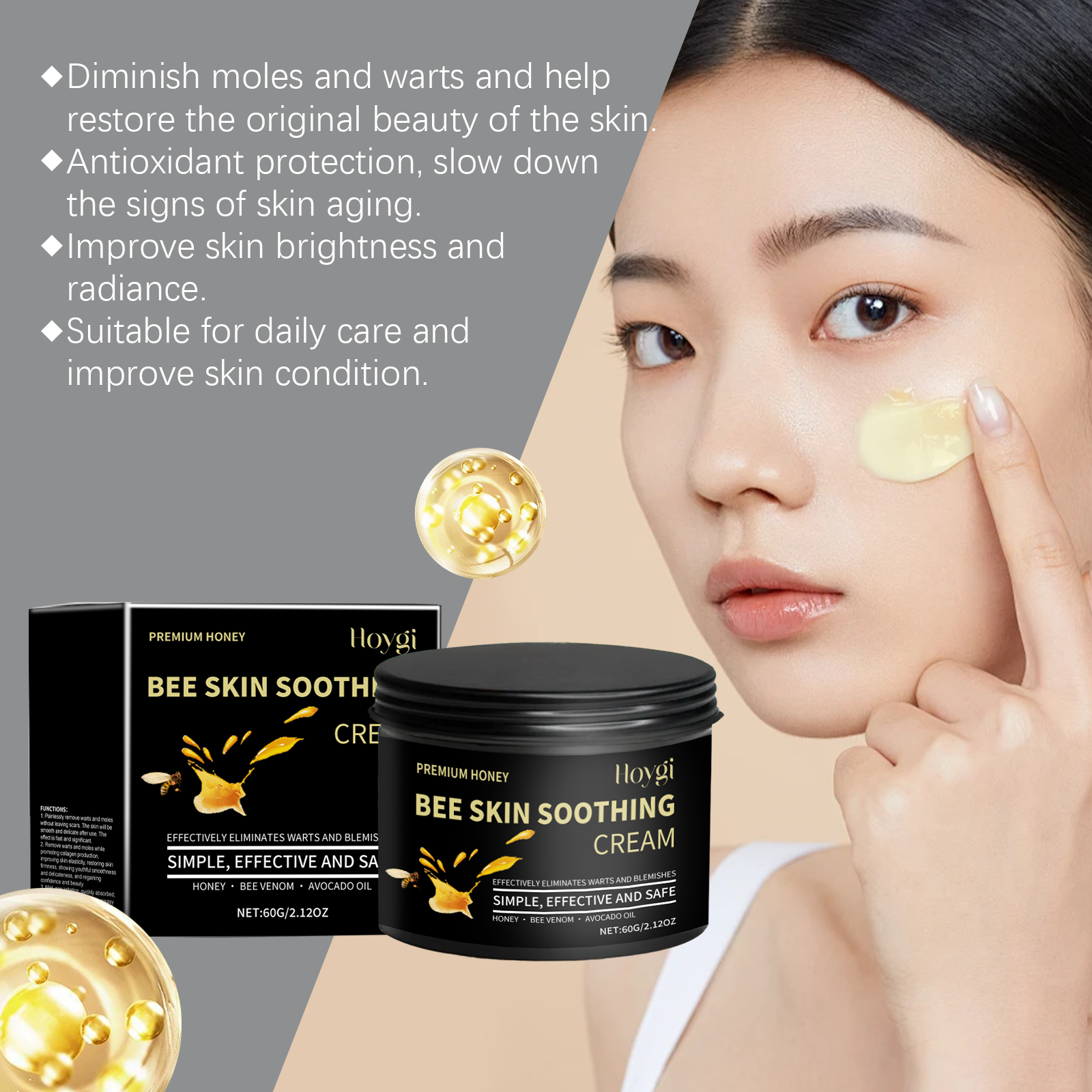 Honey Moisturizing Skin Cream Hydrating, Moisturizing And Smooth Face Care Skin Gloss Moisturizing Cream - Korvel