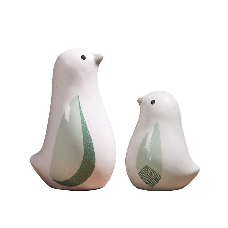 Home decoration small accessories Nordic creative cute ceramic bird ornaments Home living room Wine cabinet Room decoration - Korvel