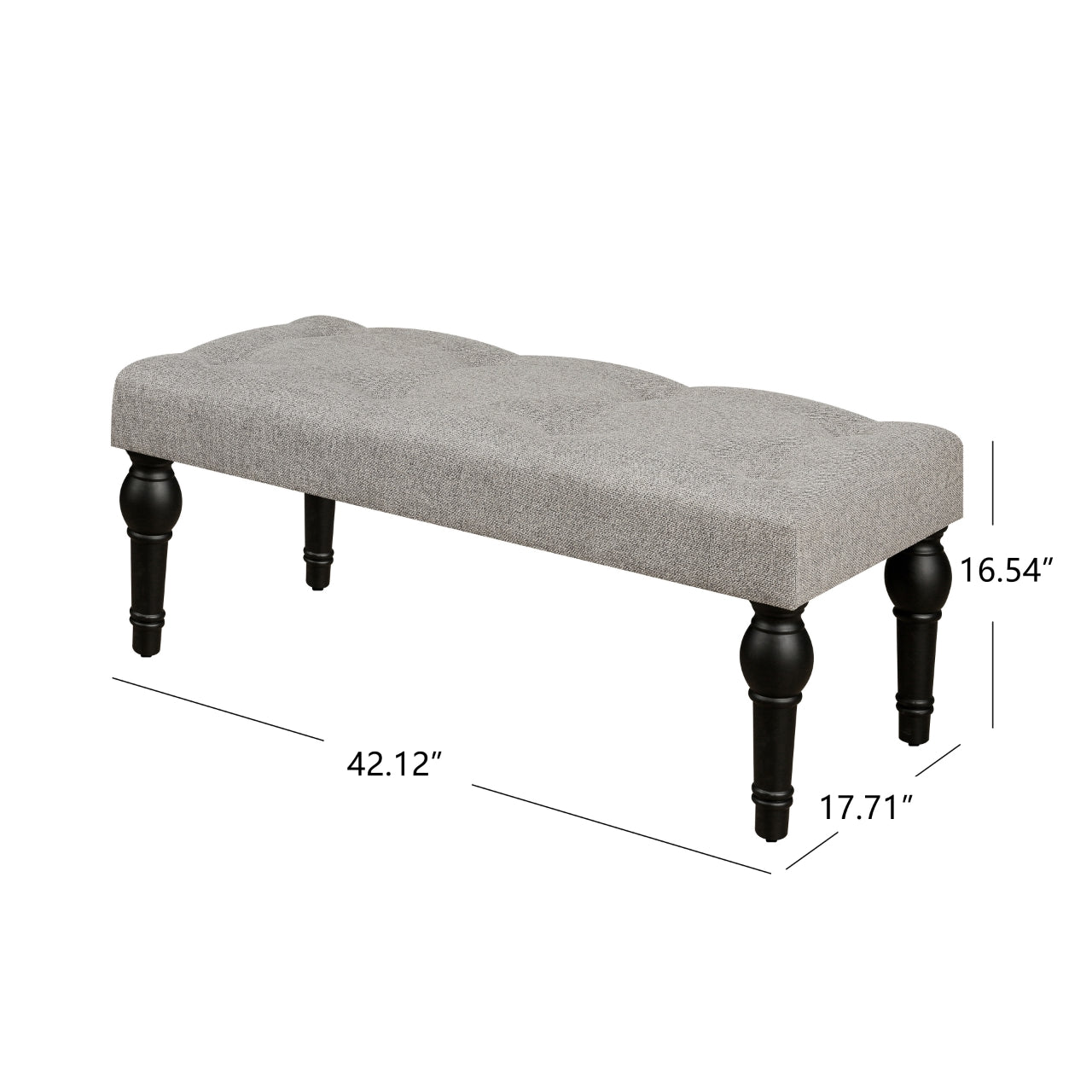 Ottoman Bench 4-thickened Roman Column Feet French Upholstered Bedside Bench For Bedroom Living Room Entryway - Korvel