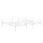 Twin metal bunk beds, metal structure bed frame with safety guardrails and 2 ladders, convertible bunk beds, white - Korvel