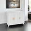 ideboard with wavy texture buffet cabinet, white accent cabinet with door, modern bookcase for kitchen living room - Korvel