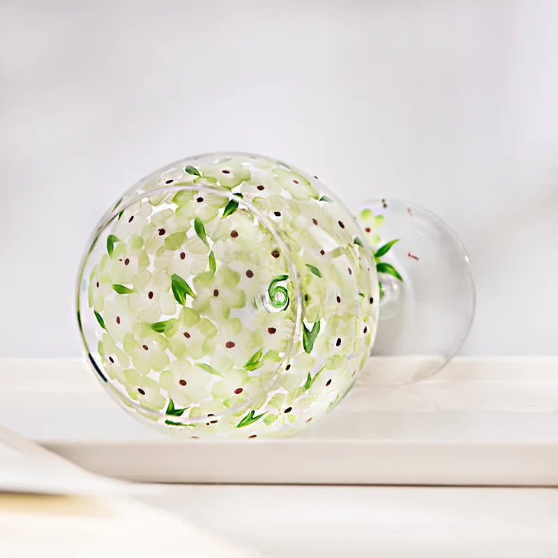 Hand Painted Glass Goblet for Elegant Celebrations