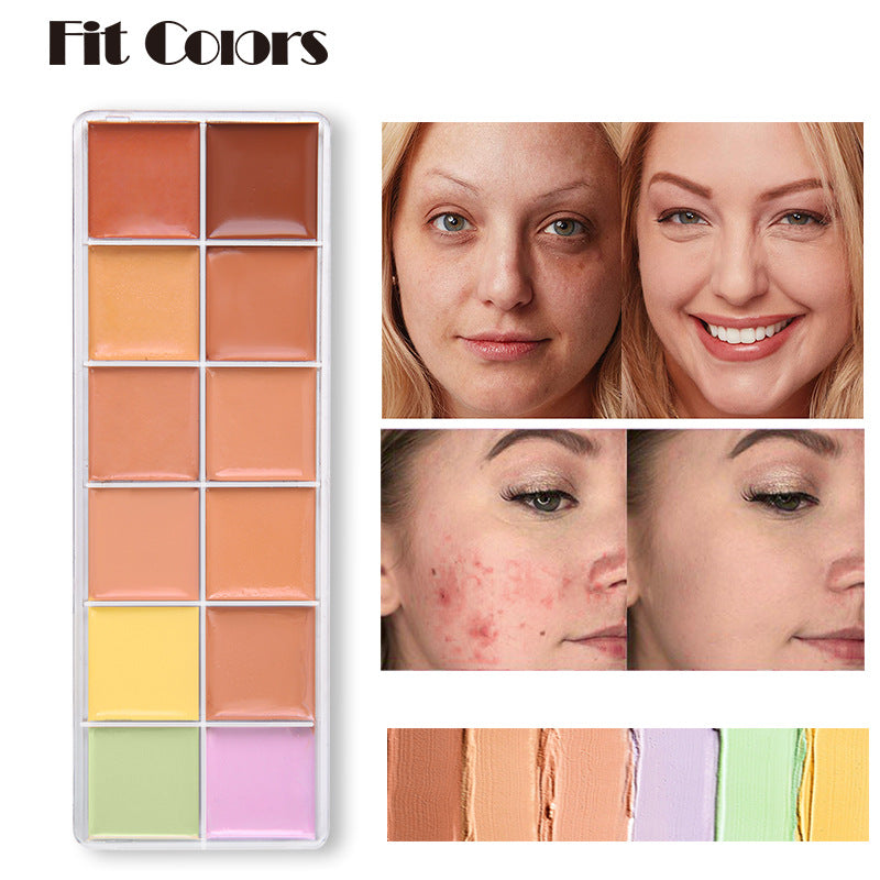 Fit Colors 12 Color Concealer Natural Moisturizing Long Lasting Concealer 3D Concealer - Korvel