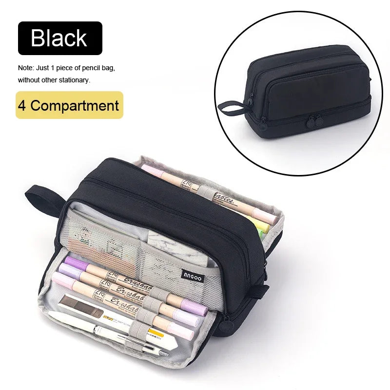 Student essential learning supplies multifunctional large capacity stationery bag pencil case - Korvel