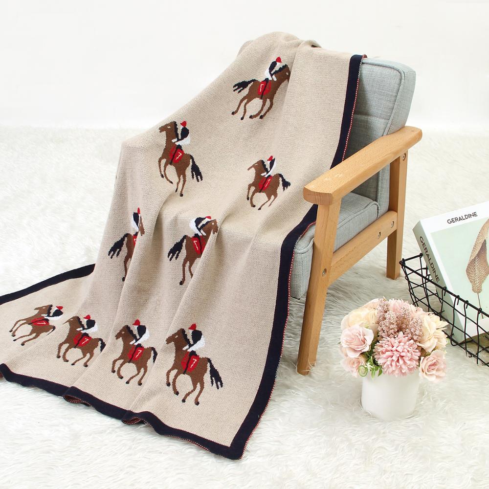Baby Blankets Knitted Newborn Cute Cartoon Soft Warm Swaddle Kids Bath Towels 100*80cm Toddler Infantil Stroller Bedding Blanket - Korvel