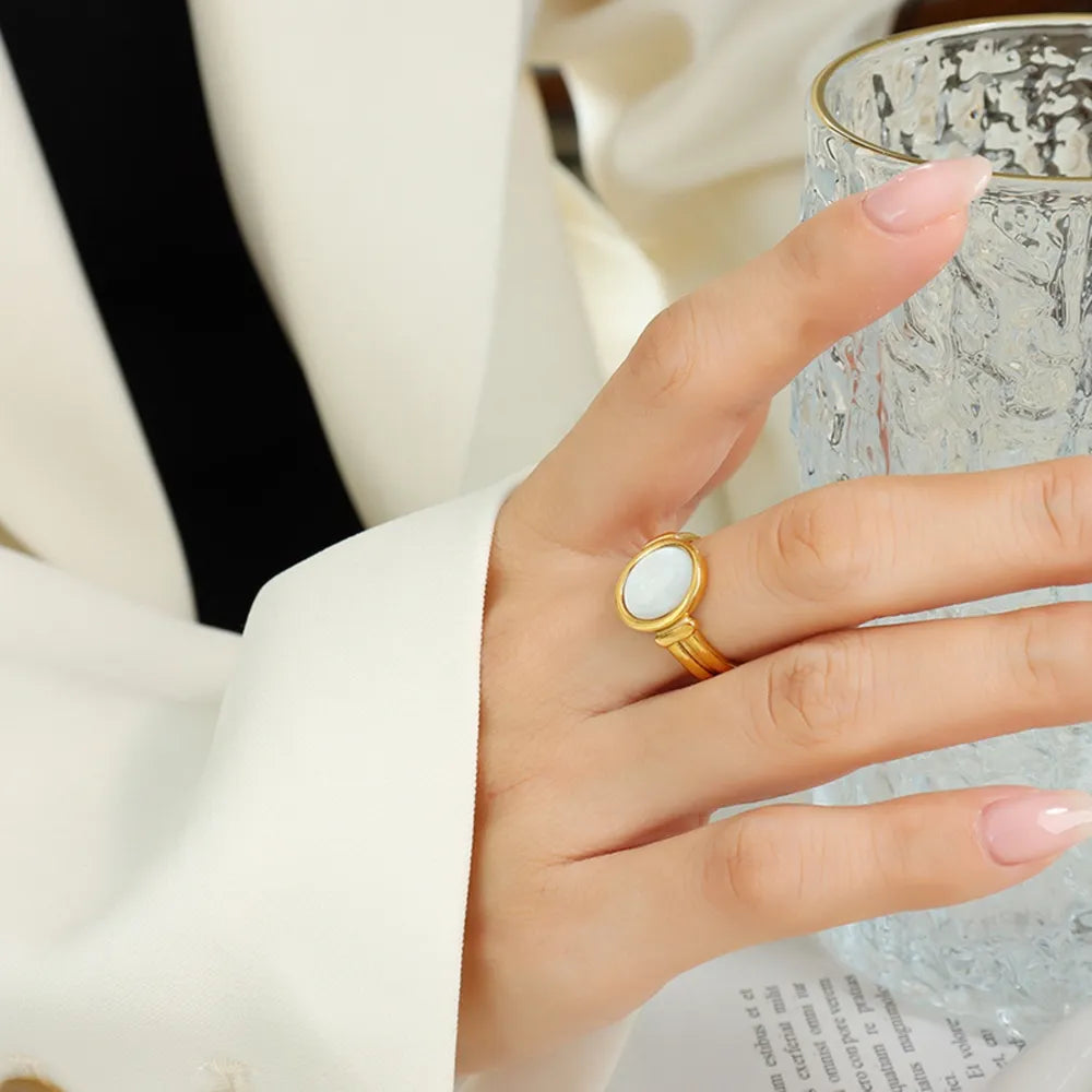 Vintage white seashell charming ring index finger ring accessory - Korvel