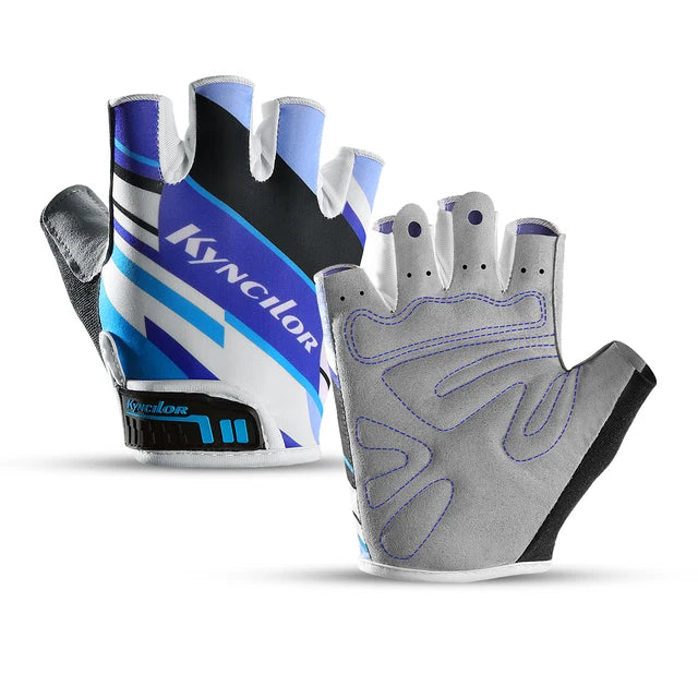 Outdoor cycling half finger gloves men's and women's sports fitness breathable Lycra short finger cycling gloves - Korvel