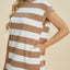 Vestido Mini de Manga Corta a Rayas Chic para Mujeres