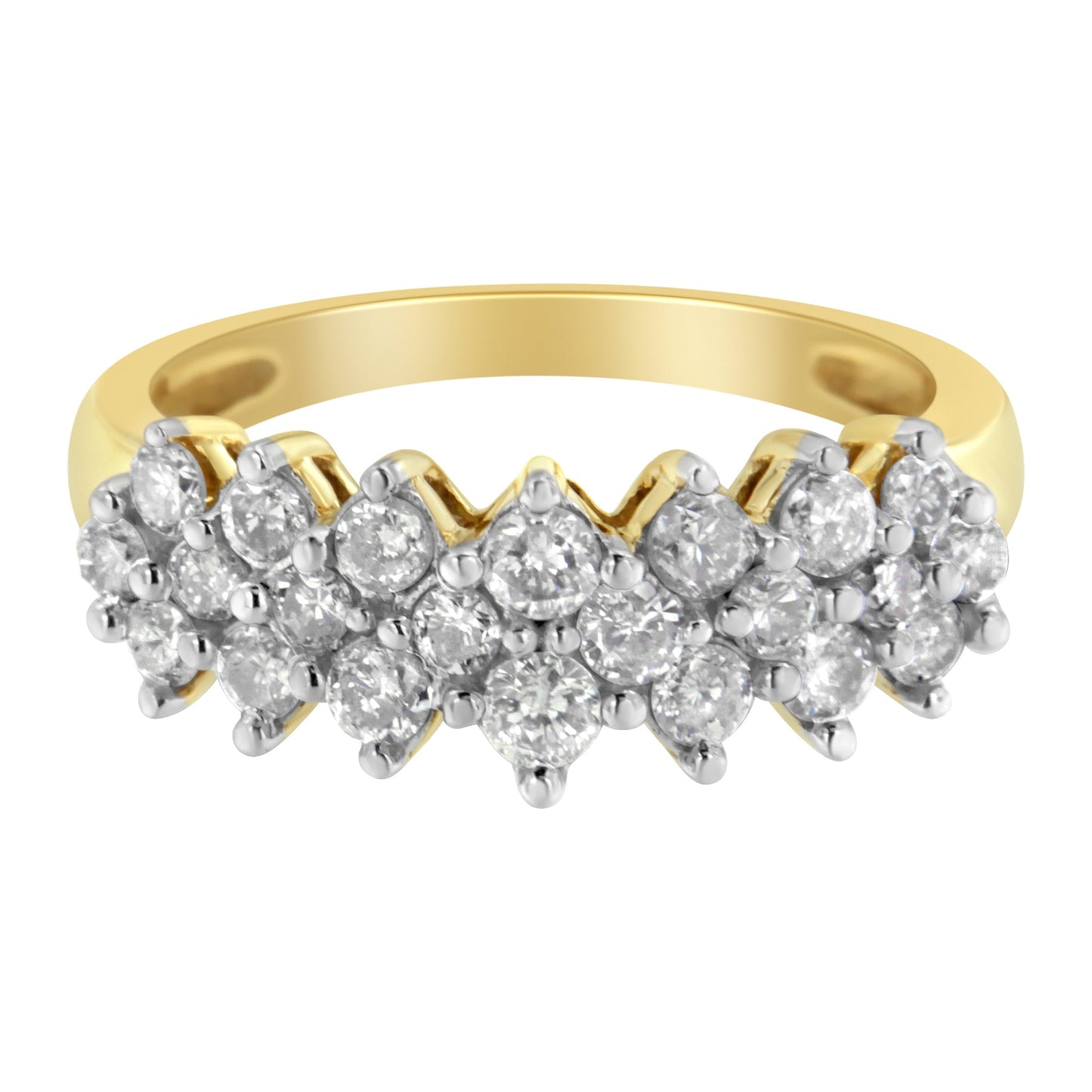 10K Yellow Gold Round Diamond Engagement Ring