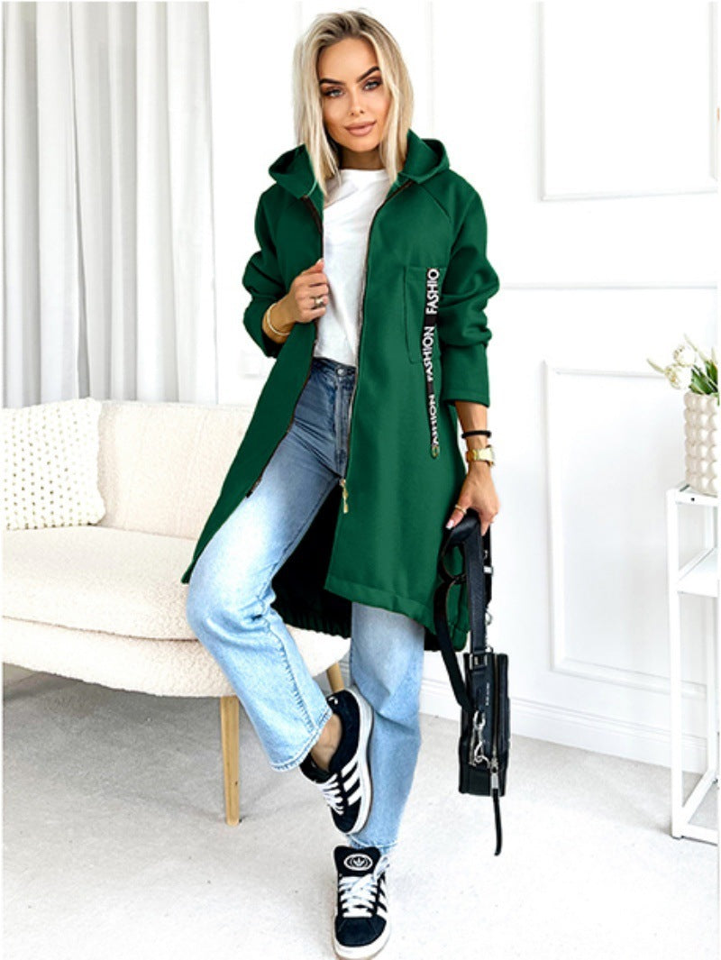 Hooded Sports Brushed Hoody Casual Long-sleeved Jacket