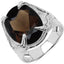 Bague en argent sterling .925 avec quartz fumé de 7,80 carats