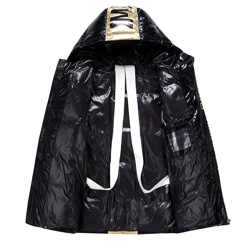Glossy Hooded Down Jacket for Men