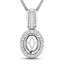 0.22 Carat Genuine White Diamond 14K White Gold Semi Mount Pendant