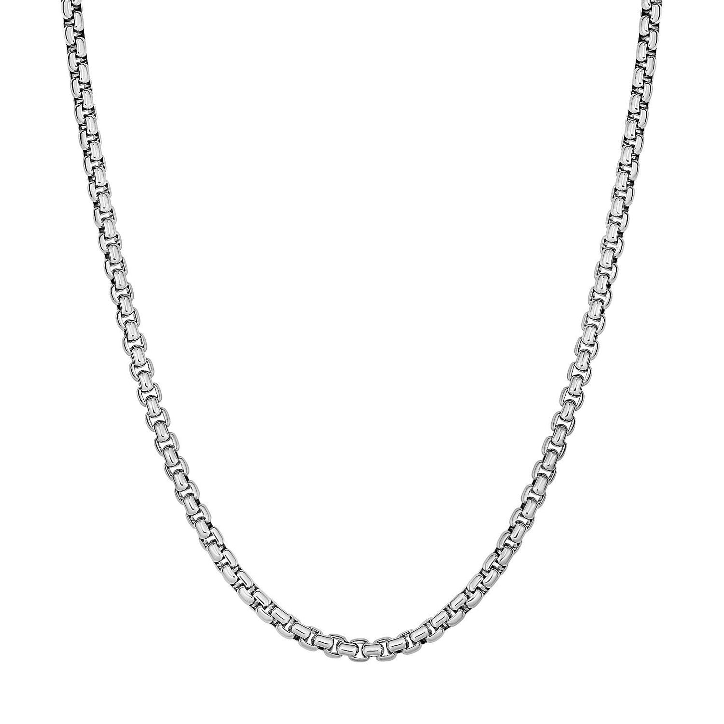 Collier en chaîne à maillons en argent sterling rhodié de 3,8 mm