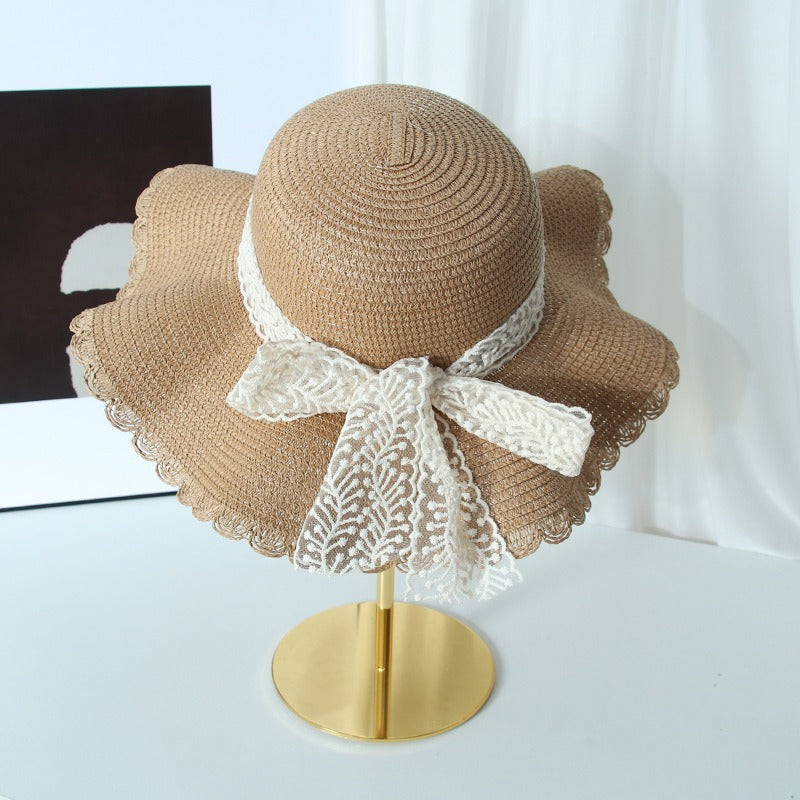 Lace String Woven Straw Sun Hat for Summer Adventures